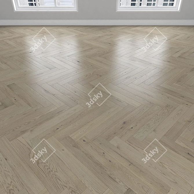 Versatile Parquet Oak Flooring 3D model image 3