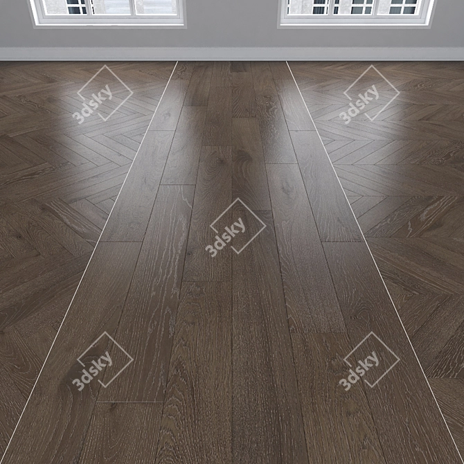 Oak Parquet: Herringbone, Linear & Chevron 3D model image 1