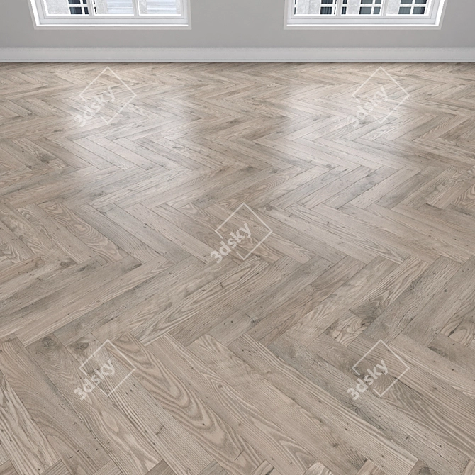 Oak Parquet: Herringbone, Linear, Chevron 3D model image 3