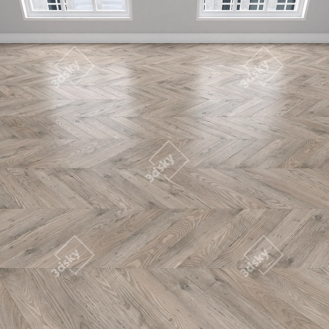 Oak Parquet: Herringbone, Linear, Chevron 3D model image 4