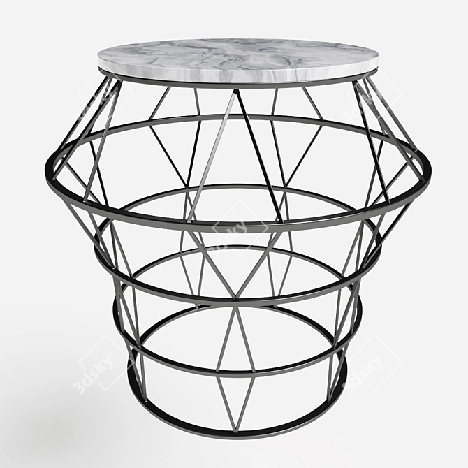 Stainless Steel Marble Coffee Table 3D model image 2