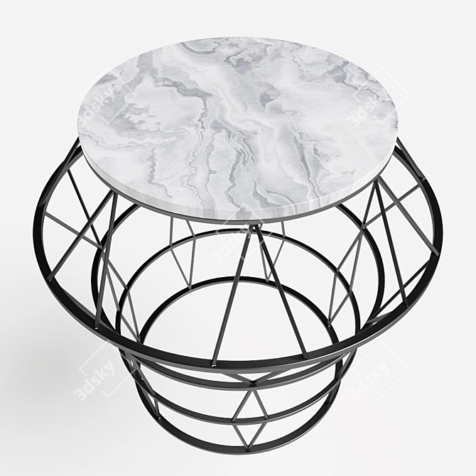 Stainless Steel Marble Coffee Table 3D model image 3