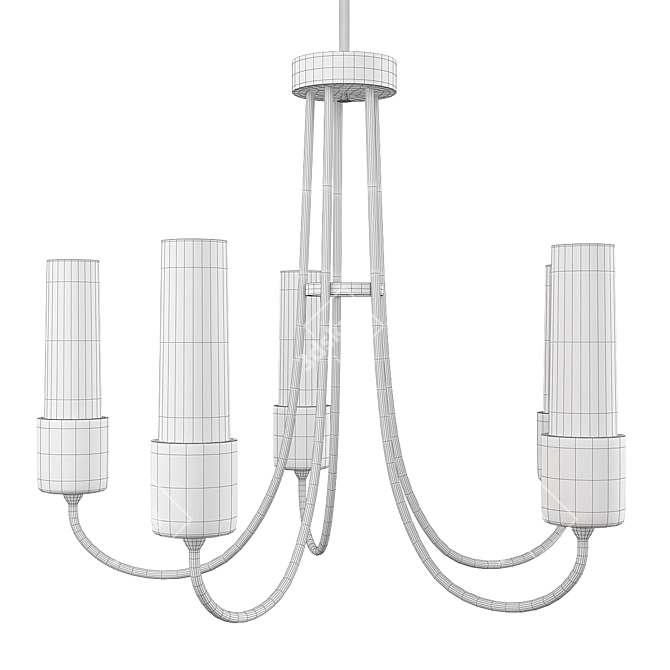 Elegant Portico Outdoor Chandelier 3D model image 2