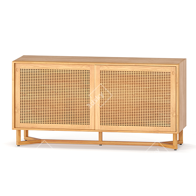 Ravishing Rattan Buffet: The Ultimate Sideboard 3D model image 1