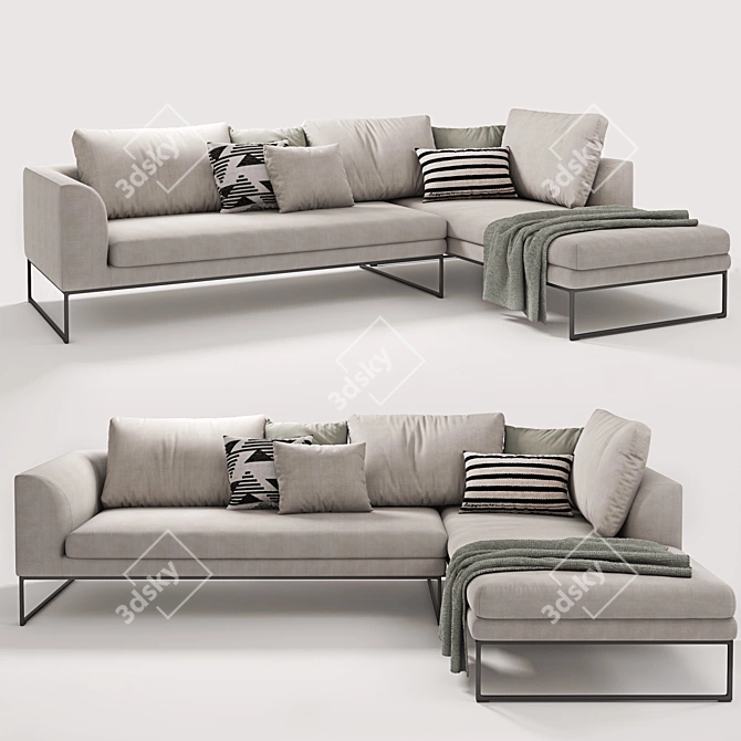  Cor Mell Lounge Sectional Sofa: Stylish Comfort for Your Living Space 3D model image 2