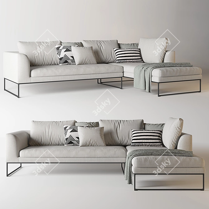  Cor Mell Lounge Sectional Sofa: Stylish Comfort for Your Living Space 3D model image 3