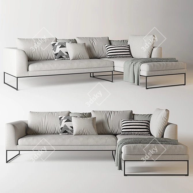  Cor Mell Lounge Sectional Sofa: Stylish Comfort for Your Living Space 3D model image 4