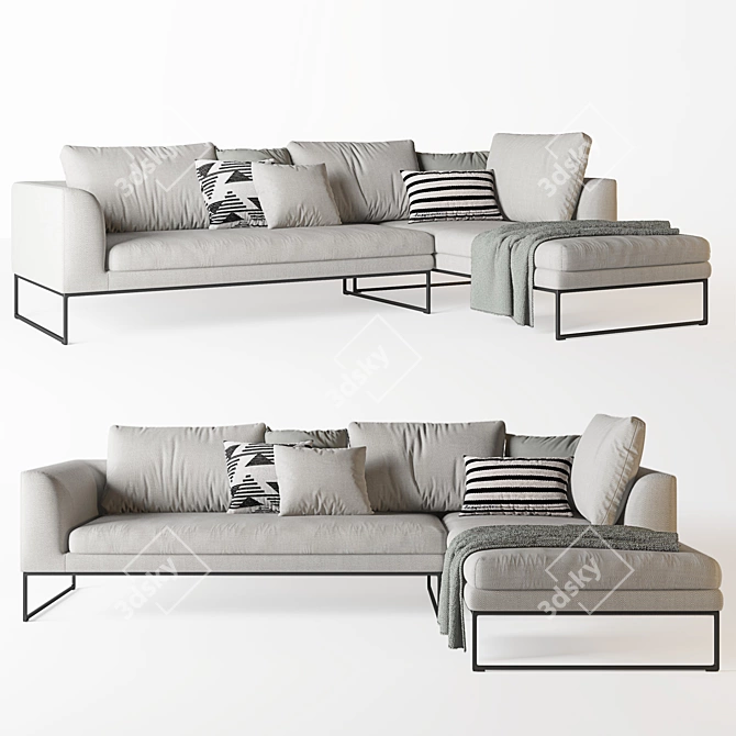  Cor Mell Lounge Sectional Sofa: Stylish Comfort for Your Living Space 3D model image 5