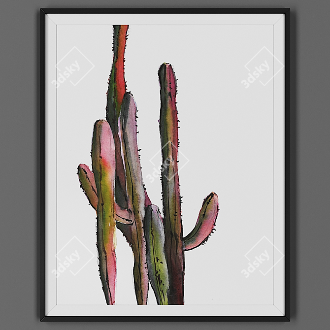 Black Framed Artwork 3D model image 1