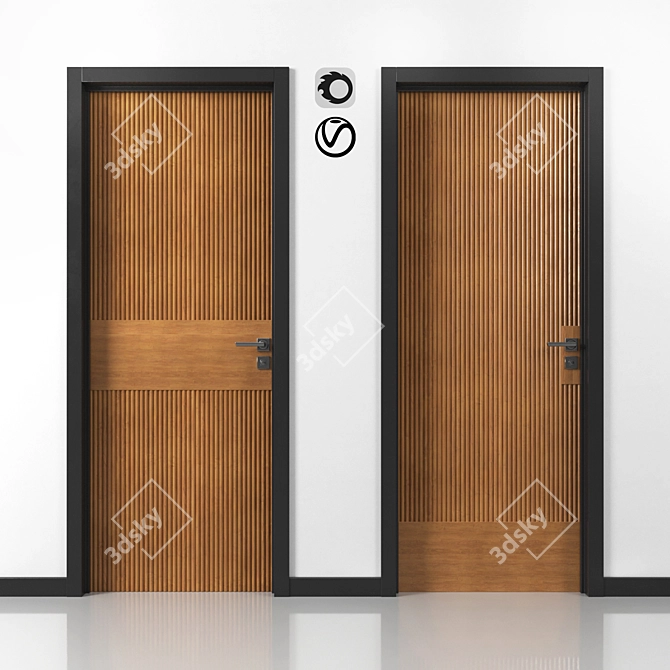 Elegant Entry Doors - Versatile Design 3D model image 1