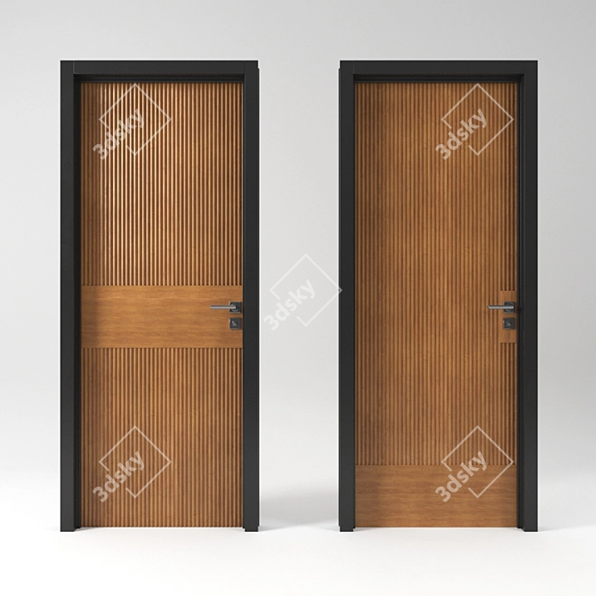 Elegant Entry Doors - Versatile Design 3D model image 2