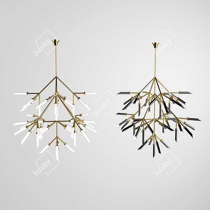 Sleek Crystal Chandelier 3D model image 2