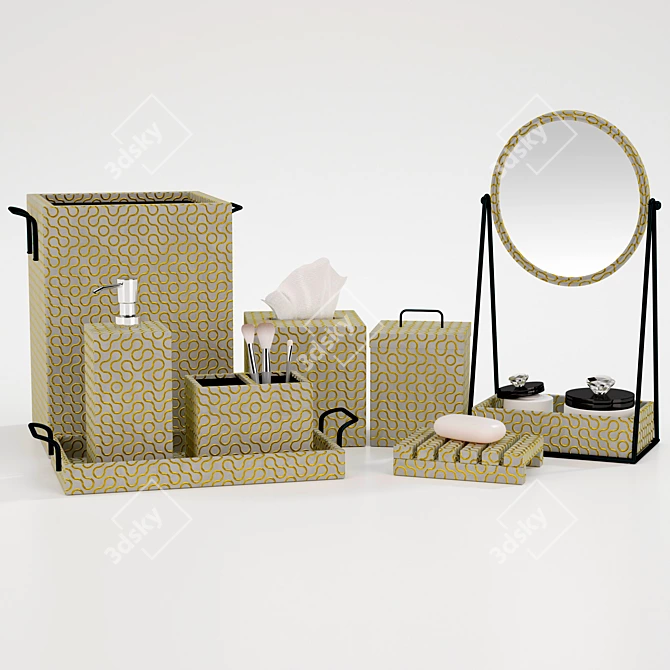 Elegant Bathroom Decor Set 3D model image 4