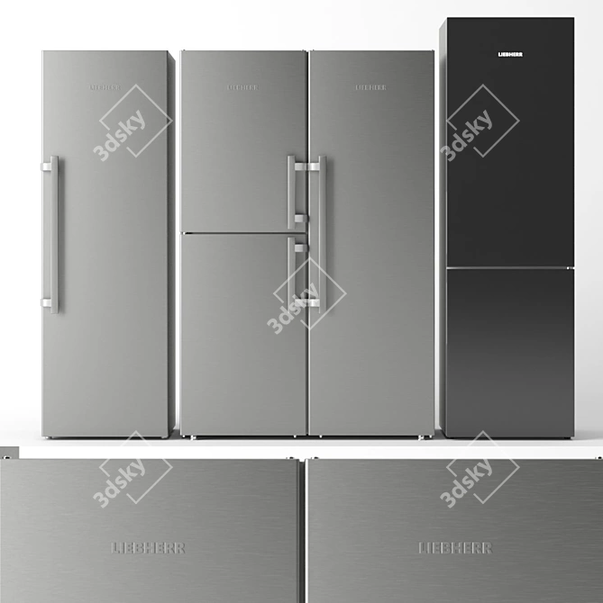 Liebherr Refrigerator Set: KBef 4310, SBSes 8483, CBNPgb 4855 3D model image 5