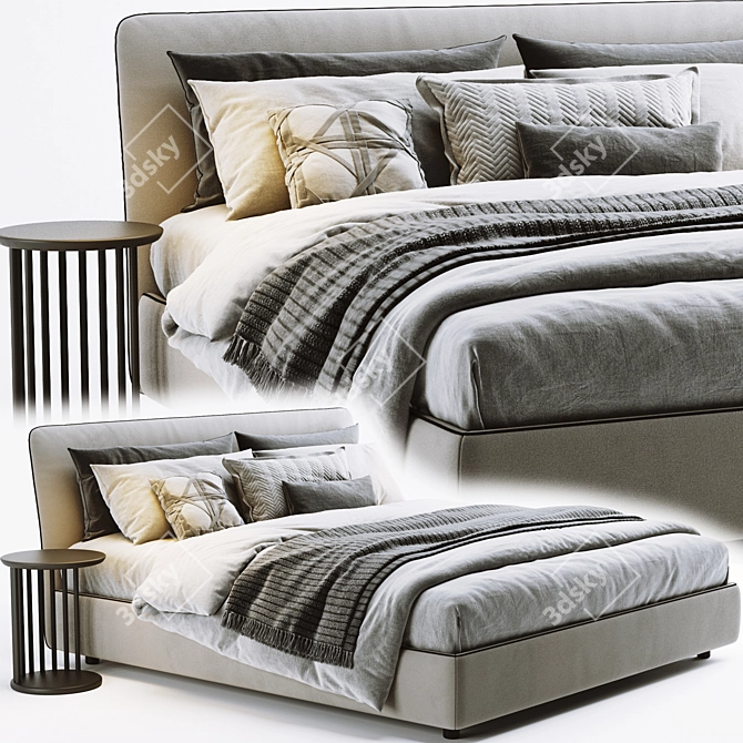 Sleek Tonight Bed: Modern Elegance 3D model image 2