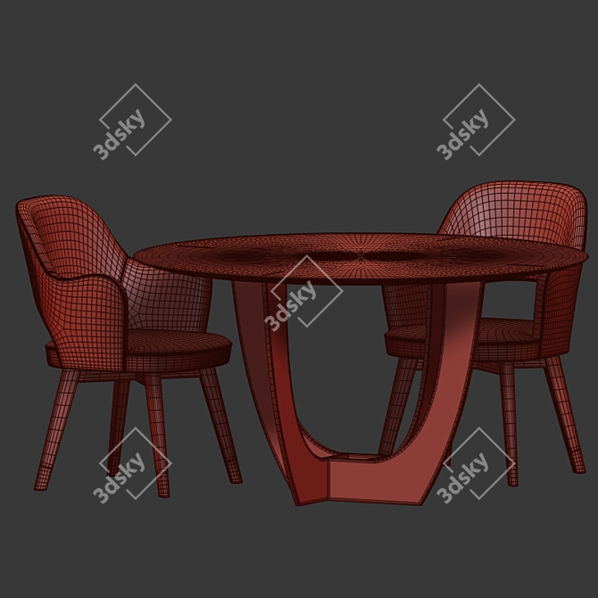 Colette Dining Chair & Romeo Dining Table Set 3D model image 5