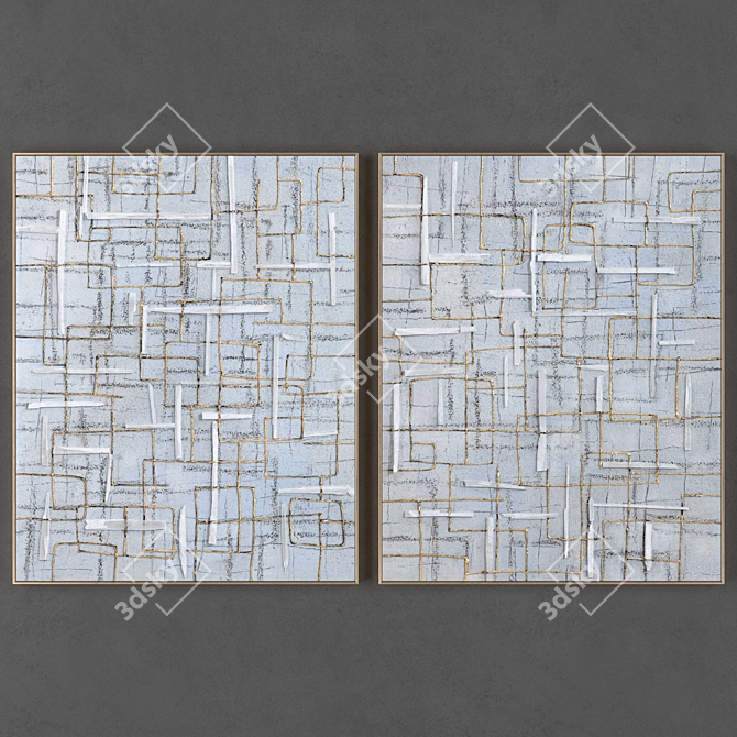 Modern Frames Set - 2 Pieces 3D model image 1