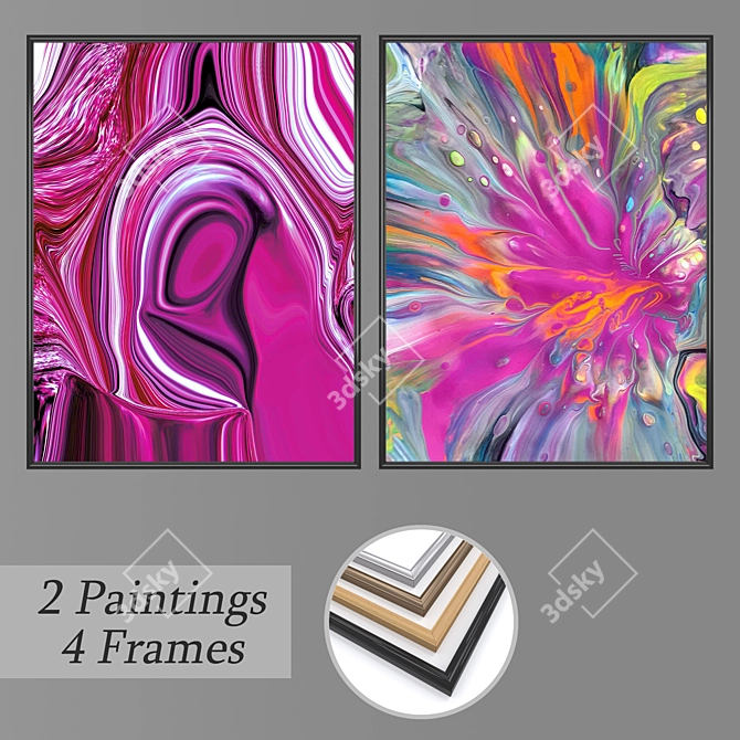 Elegant Wall Art Set 3D model image 1