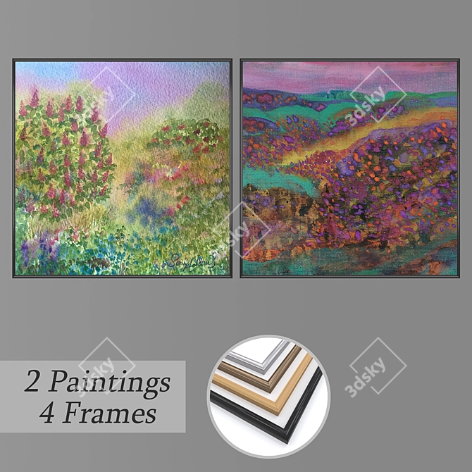 Versatile Set of Wall Paintings 3D model image 1