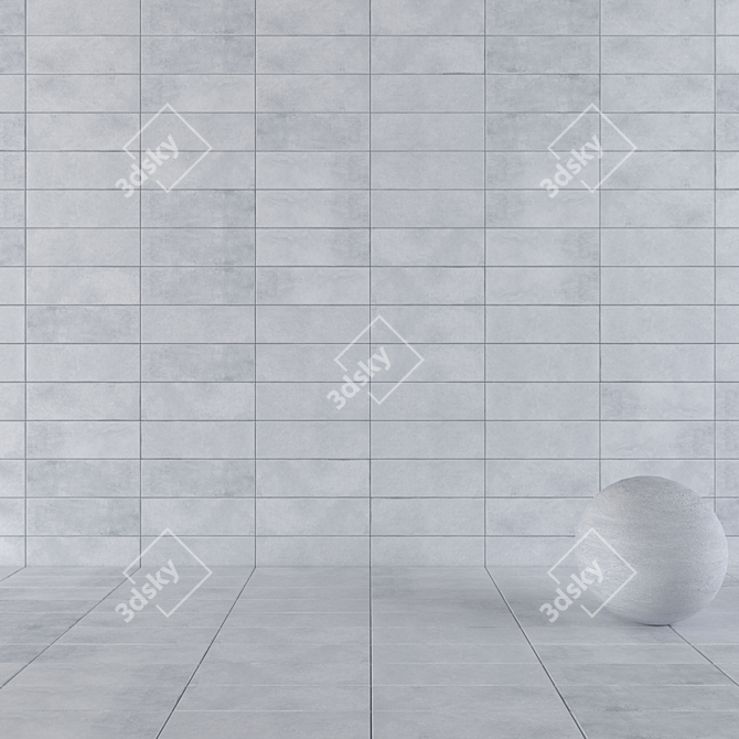 Contemporary Concrete Wall Tiles 3D model image 1