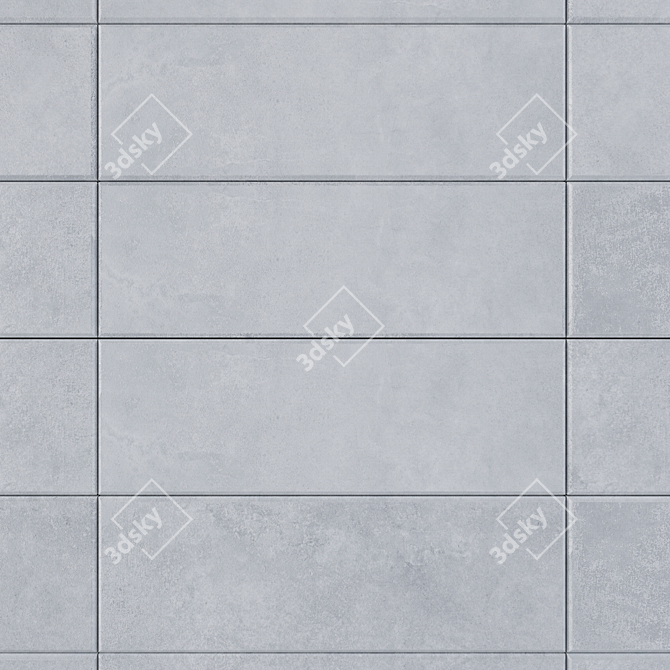 Suite Grey Concrete Wall Tiles - Set of 3 3D model image 2