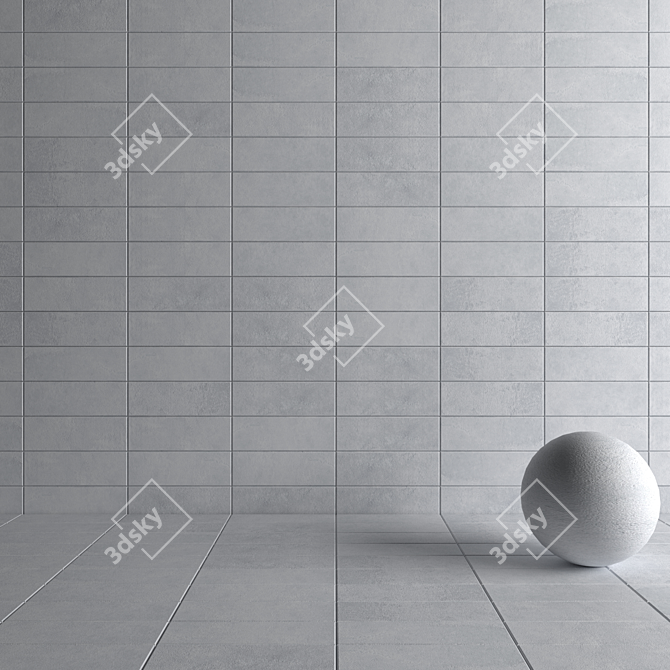 Suite Grey Concrete Wall Tiles - Set of 3 3D model image 4