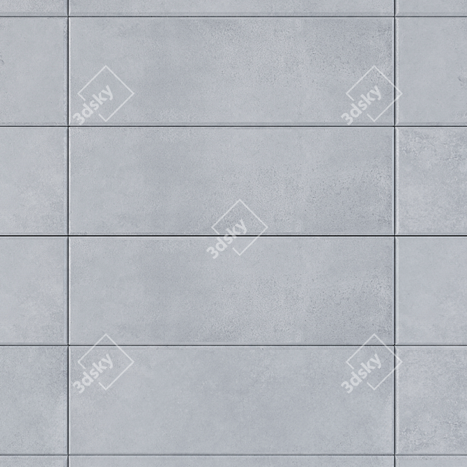 Stylish Concrete Wall Tile Suite 3D model image 2