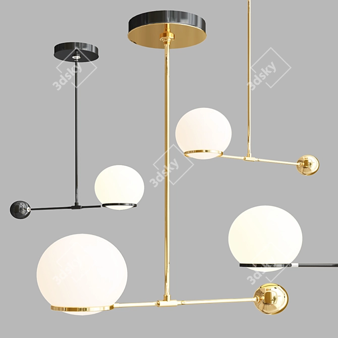 Contrapesso Brass LED Pendant 3D model image 1