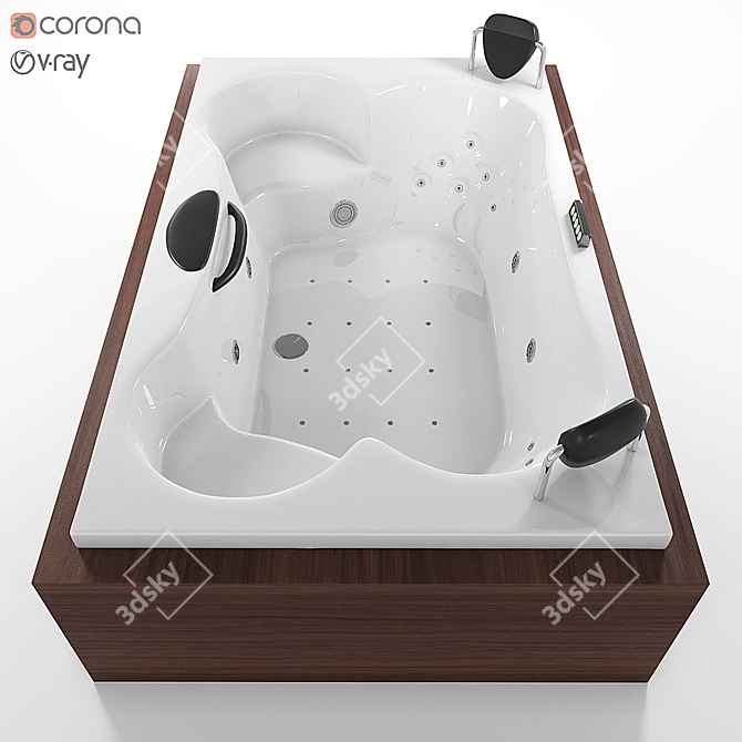 Luxury Whirlpool Bath - Ultimate Relaxation Experience 3D model image 1