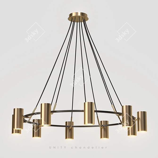 Lampatron Unity 10-Lamp Chandelier 3D model image 1