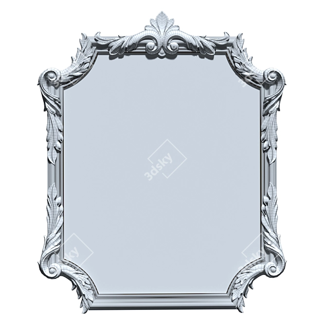 Elegant Bronze Frame Mirror 3D model image 3