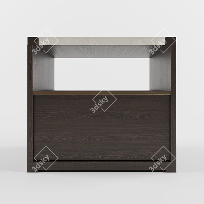 Sleek Corona Nightstand by Holly Hunt 3D model image 1