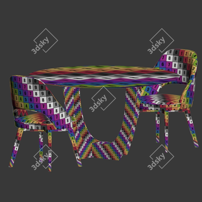 Colette & Romeo: Chic Dining Set 3D model image 5