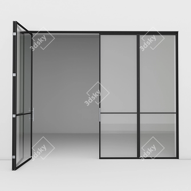 Sleek Aluminum Door 4: Vray & Corona 3D model image 3