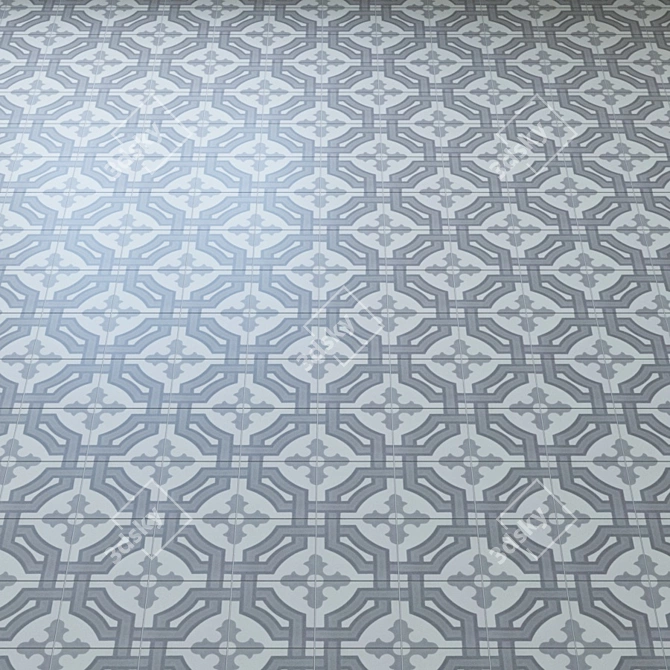 Elegant Monaco Oxford Sage Tile 3D model image 2