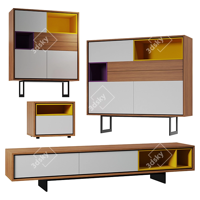 Elegant Astra Furniture Set 3D model image 1