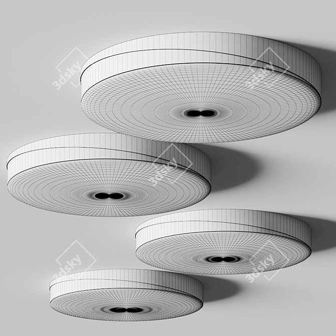 Sleek LED Metal Ceiling Light 3D model image 2