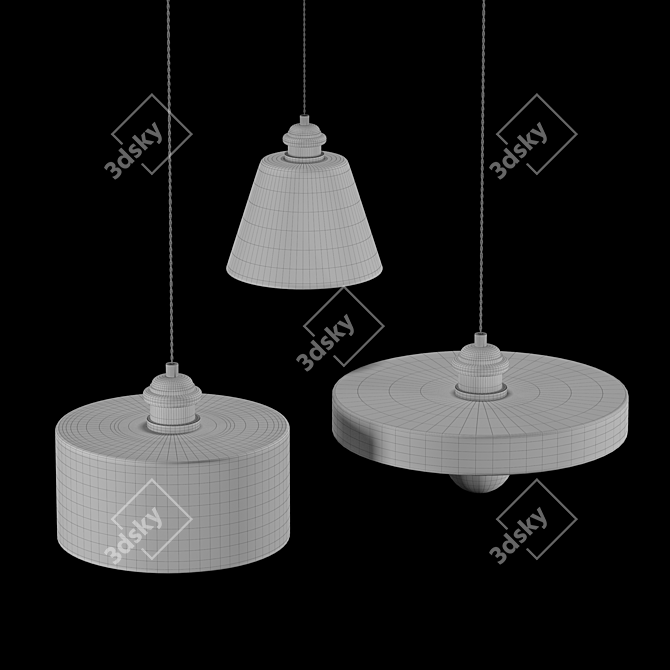 Modern Concrete Lamps 3D model image 2