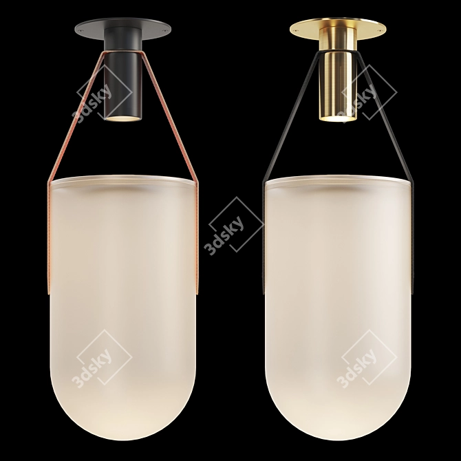 Illuminated Glass Dome Ceiling Lamp 3D model image 2