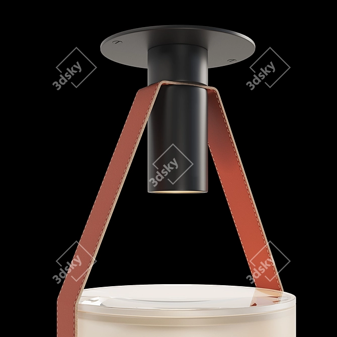 Illuminated Glass Dome Ceiling Lamp 3D model image 3