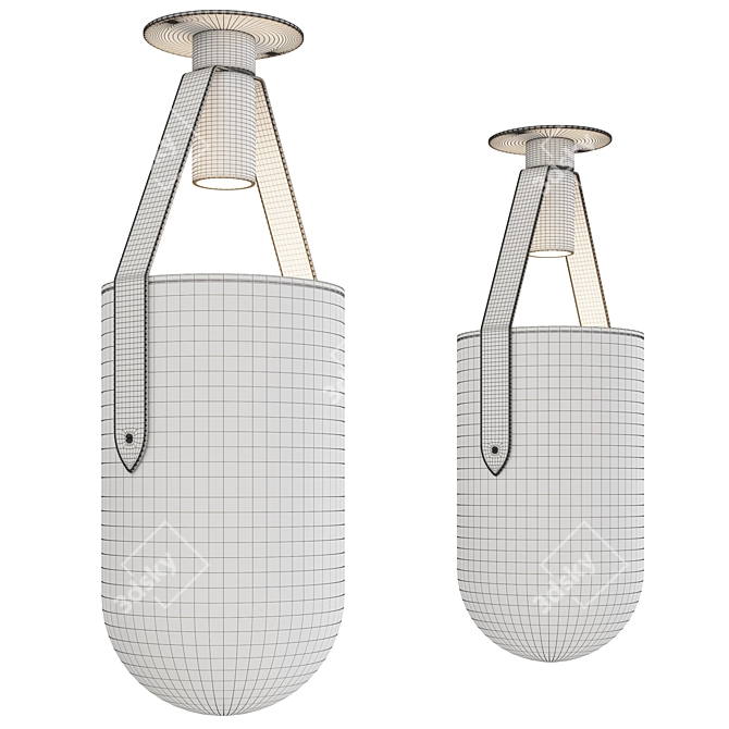 Illuminated Glass Dome Ceiling Lamp 3D model image 4