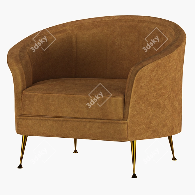 Elegant Radius Arm Chair 3D model image 1