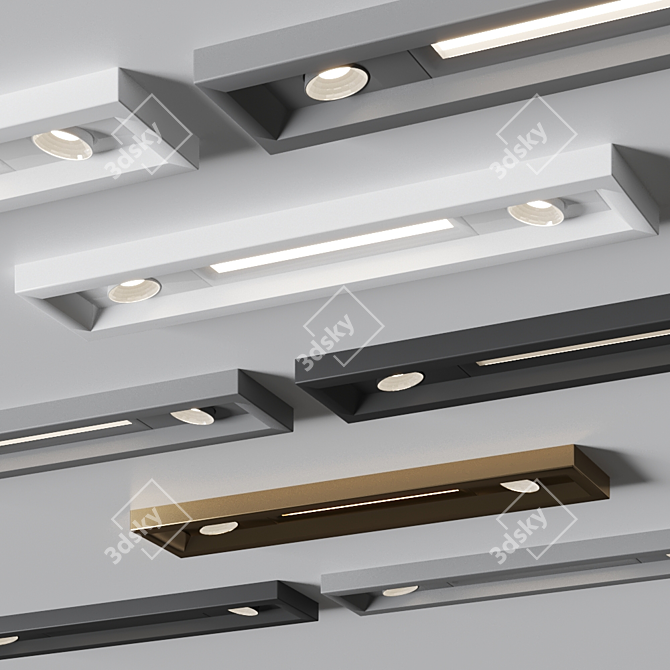 Modular QBINI GENERAL LED Ceiling Lamp 3D model image 1