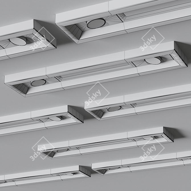 Modular QBINI GENERAL LED Ceiling Lamp 3D model image 2