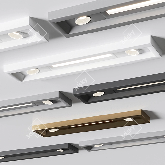 Modular QBINI GENERAL LED Ceiling Lamp 3D model image 3