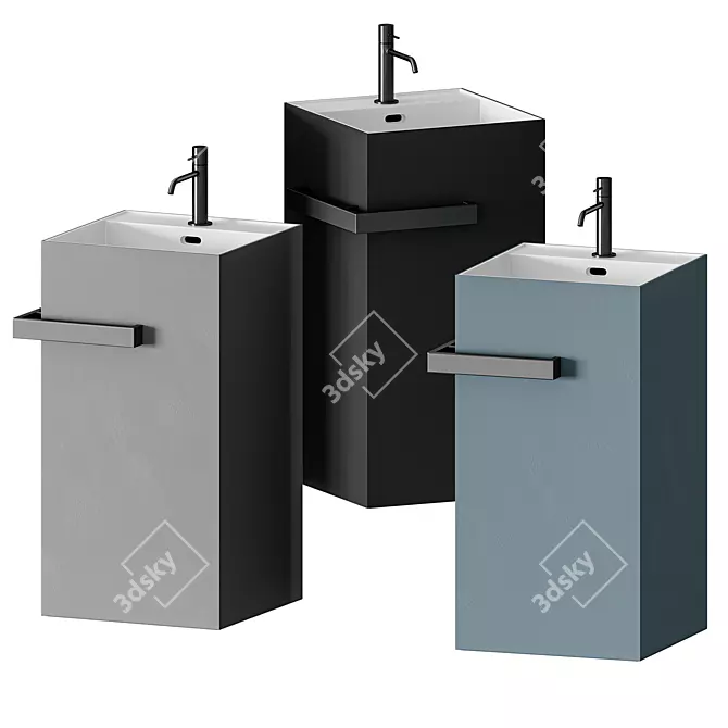 Cerasa Totem: Elegant Monolithic Washbasin 3D model image 2