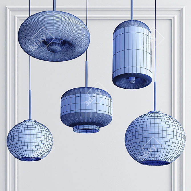 VILMO - Stylish Glass and Metal Pendant Light 3D model image 2