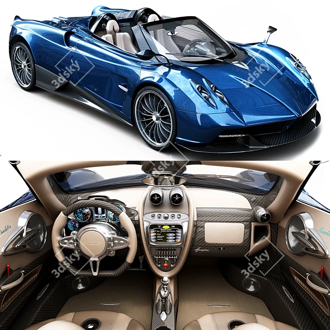 Exquisite Pagani Huayra Supercar 3D model image 1