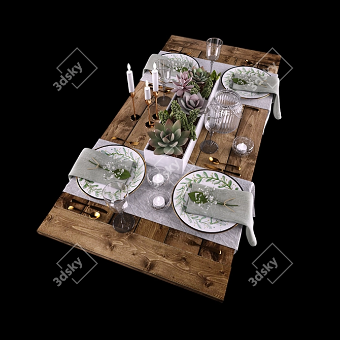 Outdoor Tableware Set 3D model image 1