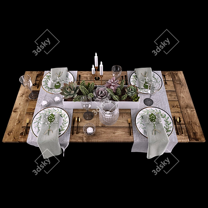 Outdoor Tableware Set 3D model image 2